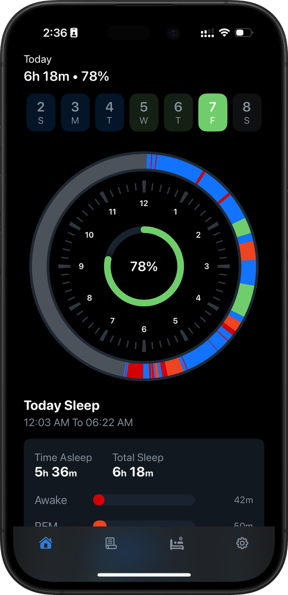 SleepMinder app screenshot 1